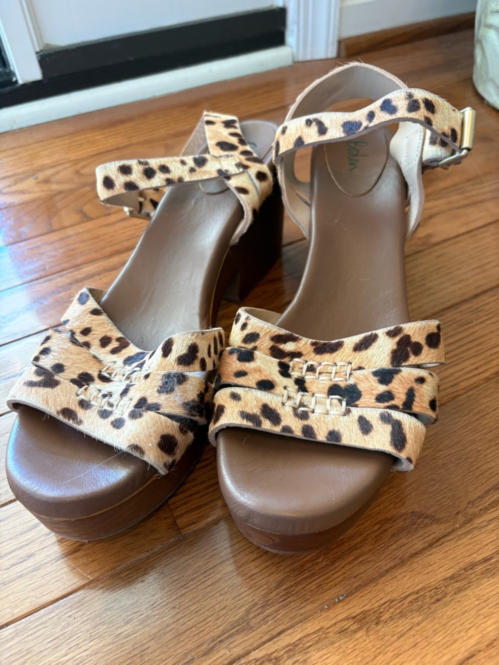 Boden Leopard Print Platform Sandals
